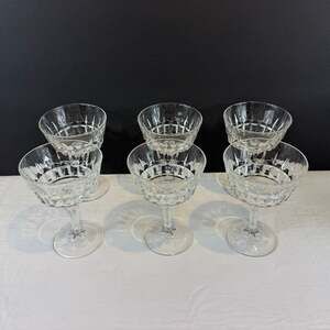 Vtg Cristal D'Arques-Durand Chantelle Clear Glass Goblets Champagne set of 6